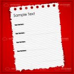 Sheet of Torn Note Paper with Sample Text